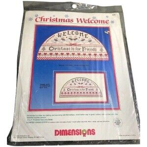 Dimensions 1986 Welcome Christmas Is For Friends Counted Cross Stitch Kit #8333
